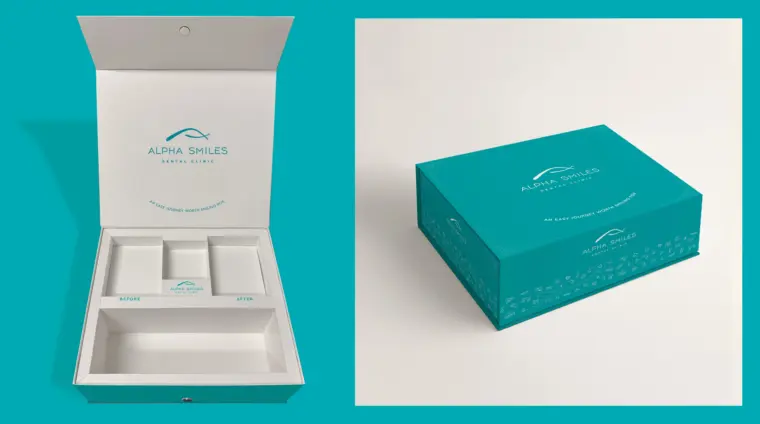 Alpha Smiles Clear Aligners box case design