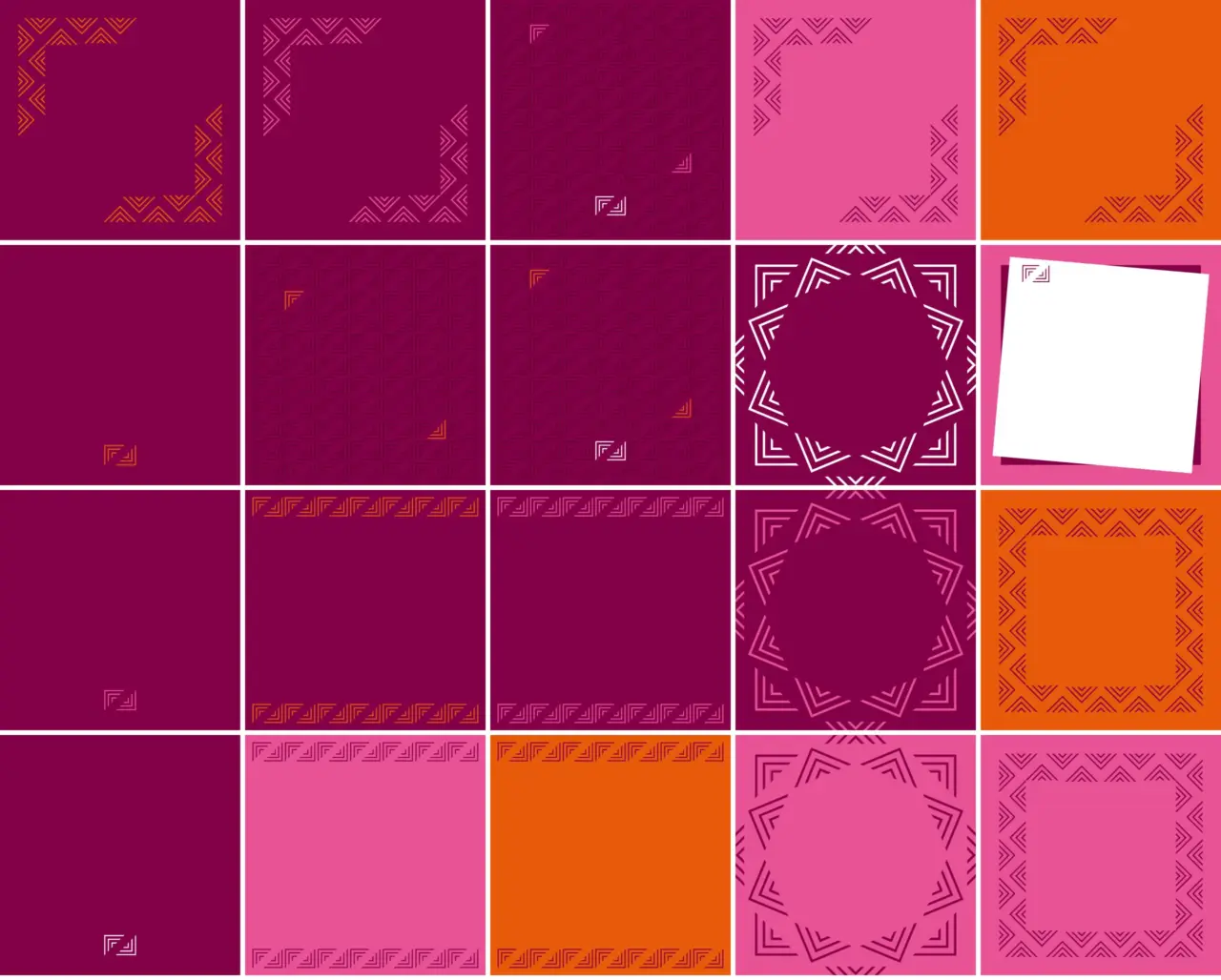 Custom designed social media background templates created by Plus Gravity for Chrysavgi Bouras, extending the brand identity across educational and professional social media content.