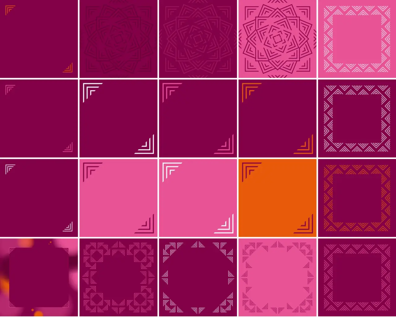 Custom designed social media background templates created by Plus Gravity for Chrysavgi Bouras, extending the brand identity across educational and professional social media content.