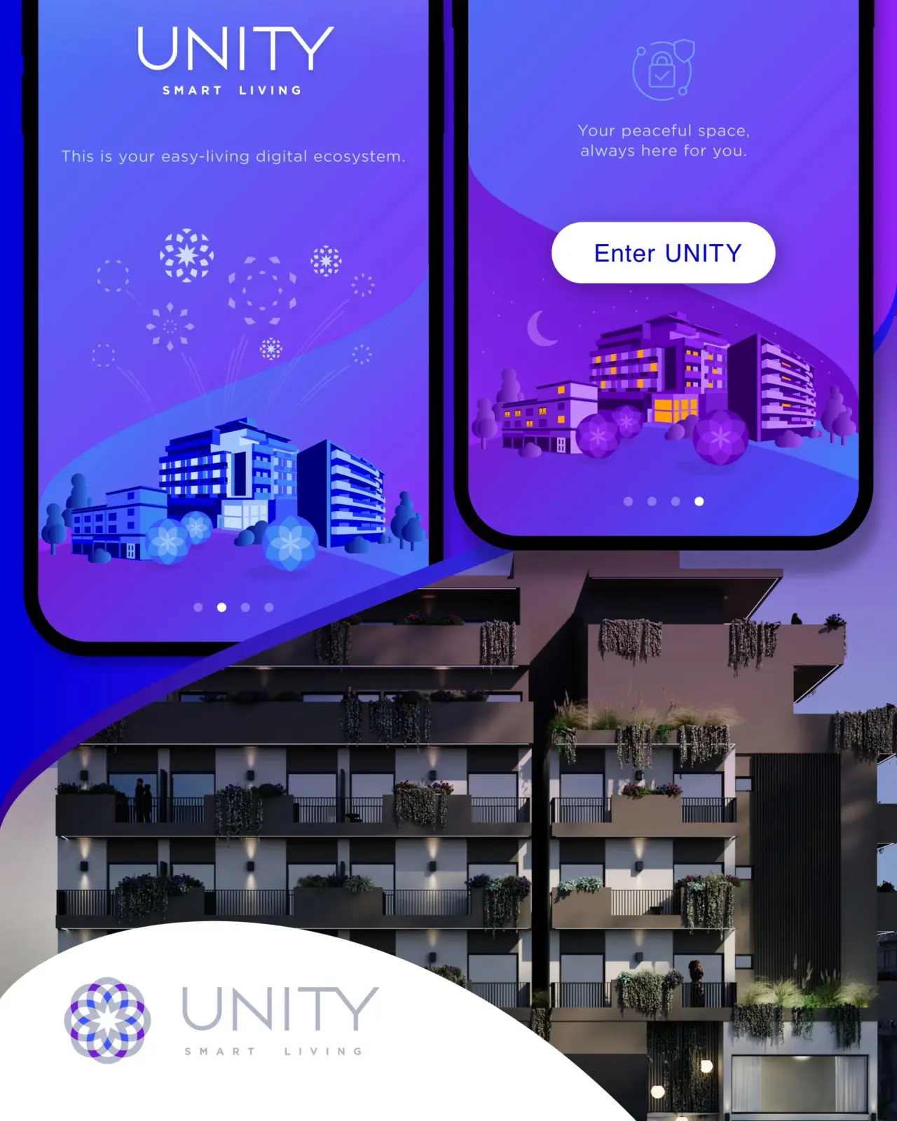 UNITY Smart Living App UI Design
