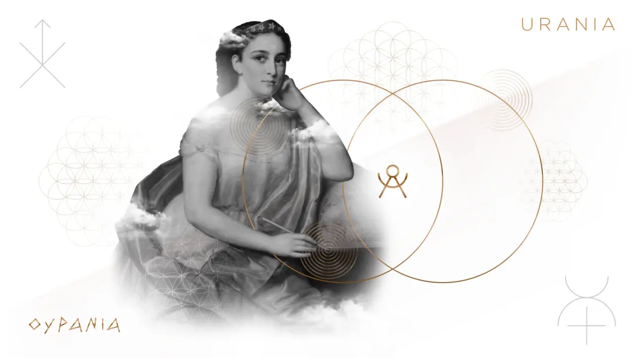 Vassiliki MUSE - Urania illustration by Plus Gravity Creative Branding Studio