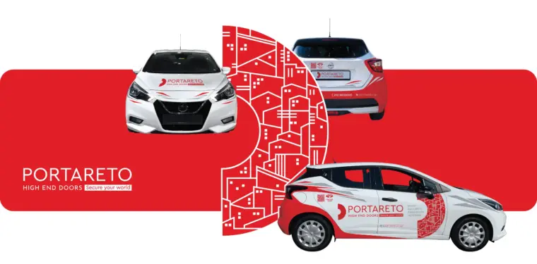 Fleet branding and vehicle wrap design for Portareto commercial vehicles