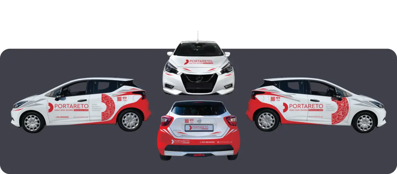 Fleet branding and vehicle wrap design for Portareto commercial vehicles