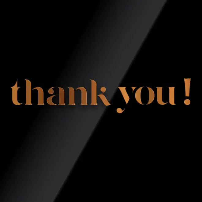 Thank you custom lettering by Plus Gravity Creative Branding Studio