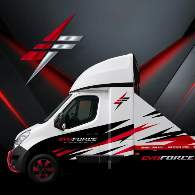 EVO FORCE Branded Vehicle wrap design by Plus Gravity