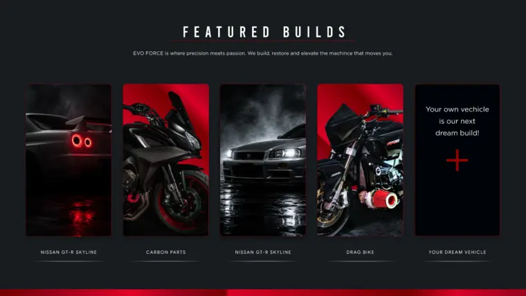 EVO FORCE website UIUX design