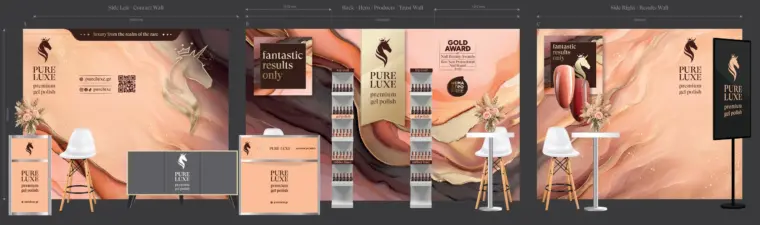 PURE LUXE exhibition booth design for Beauty Greece 2026 by Plus Gravity